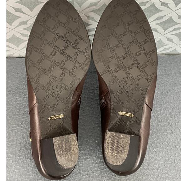 Vionic Upton Brown Leather Western 2.5" Block Heel Comfort Ankle Boot Women 9 - Picture 10 of 13